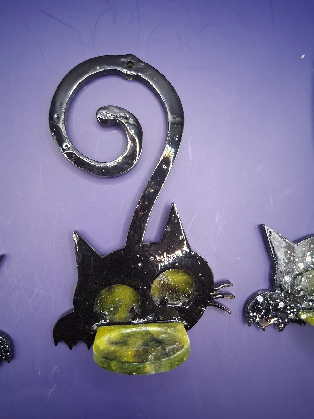 Decorative Black Cat Wall T-Light Holder - Set of 3